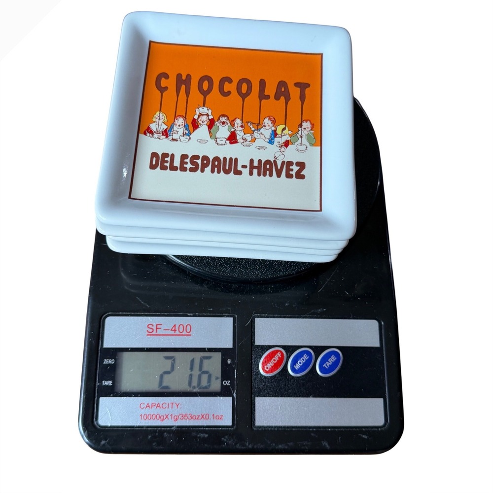 Pottery Barn Chocolate Delespaul-Havez Ceramic Coaster Set of 4‎ Vintage French - Picture 6 of 6